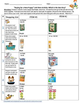 rates ratios unit rates and better buy worksheet prada|unit rate activity.